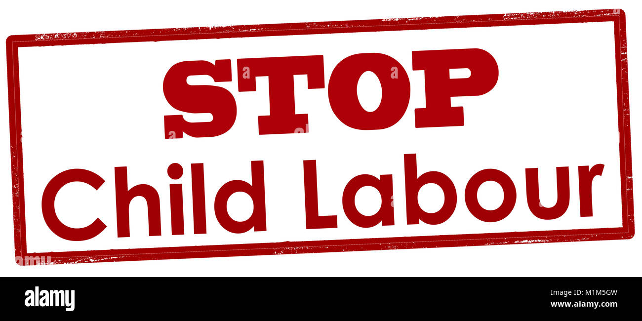 rubber stamp with text stop child labour inside vector illustration M1M5GW