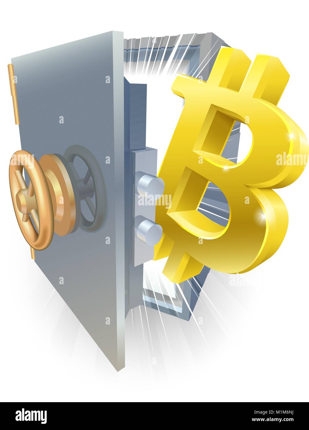 Bitcoin Safe Concept Stock Vector