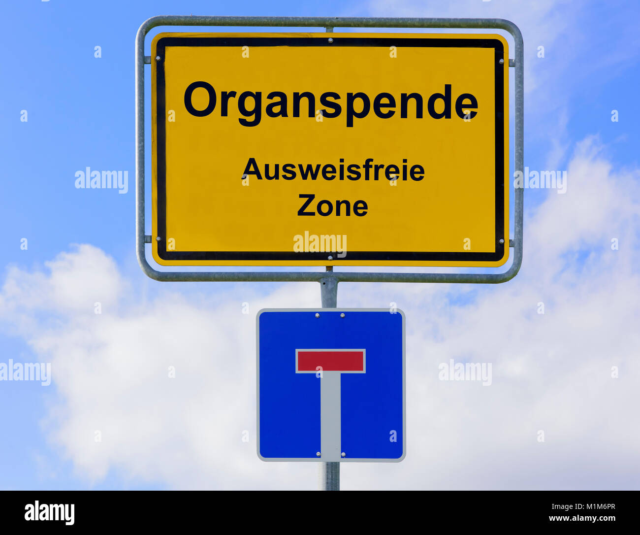 Organspende auf Ortsschild Stock Photo