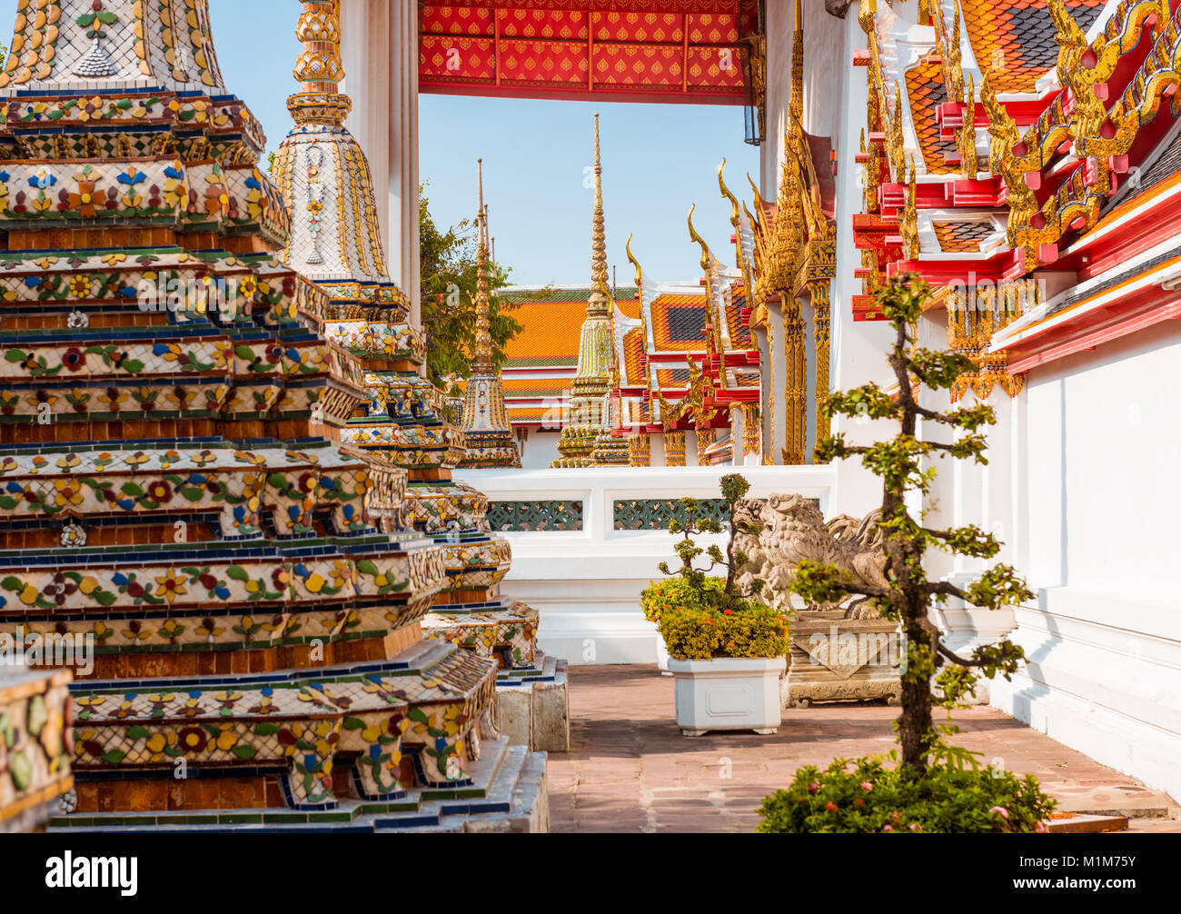 Wat Pho in Bangkok, landmark of Thailand Stock Photo