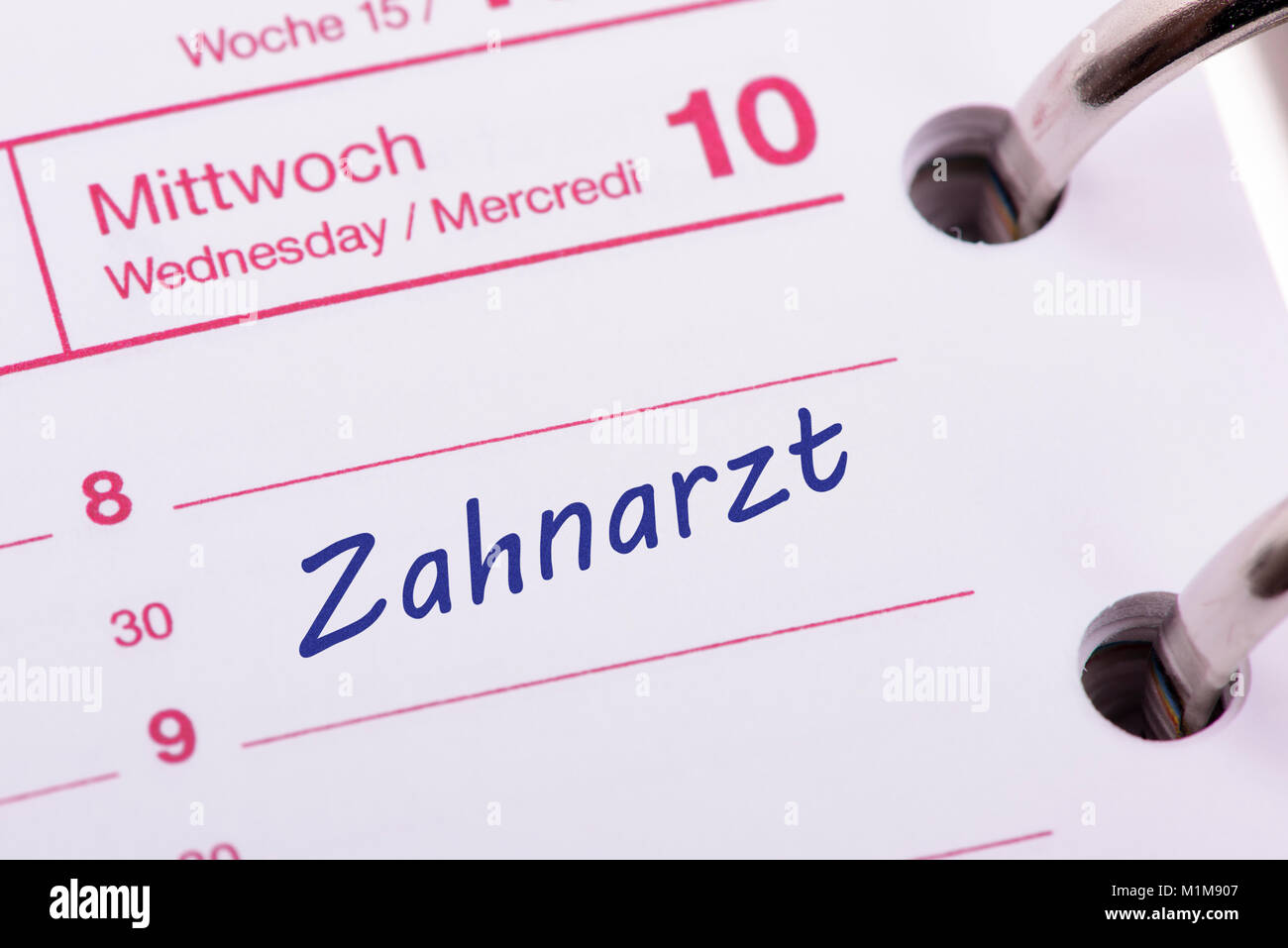 Zahnarzt Termin im Kalender Stock Photo - Alamy