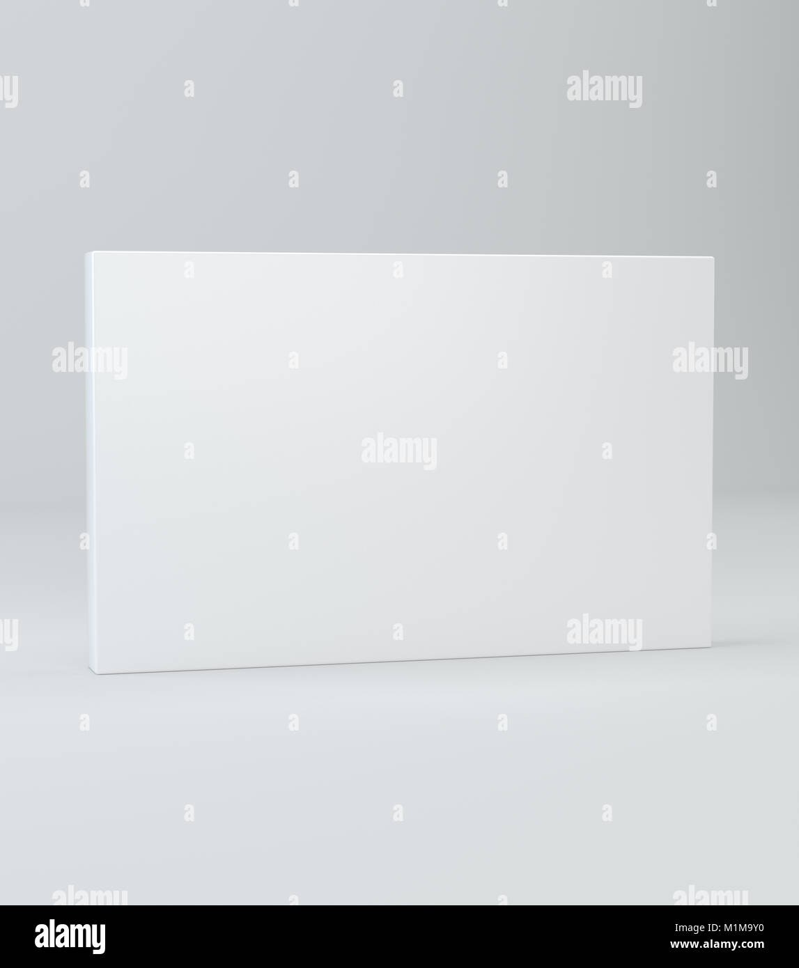 White realistic rectangle box package mockup with shadow for your