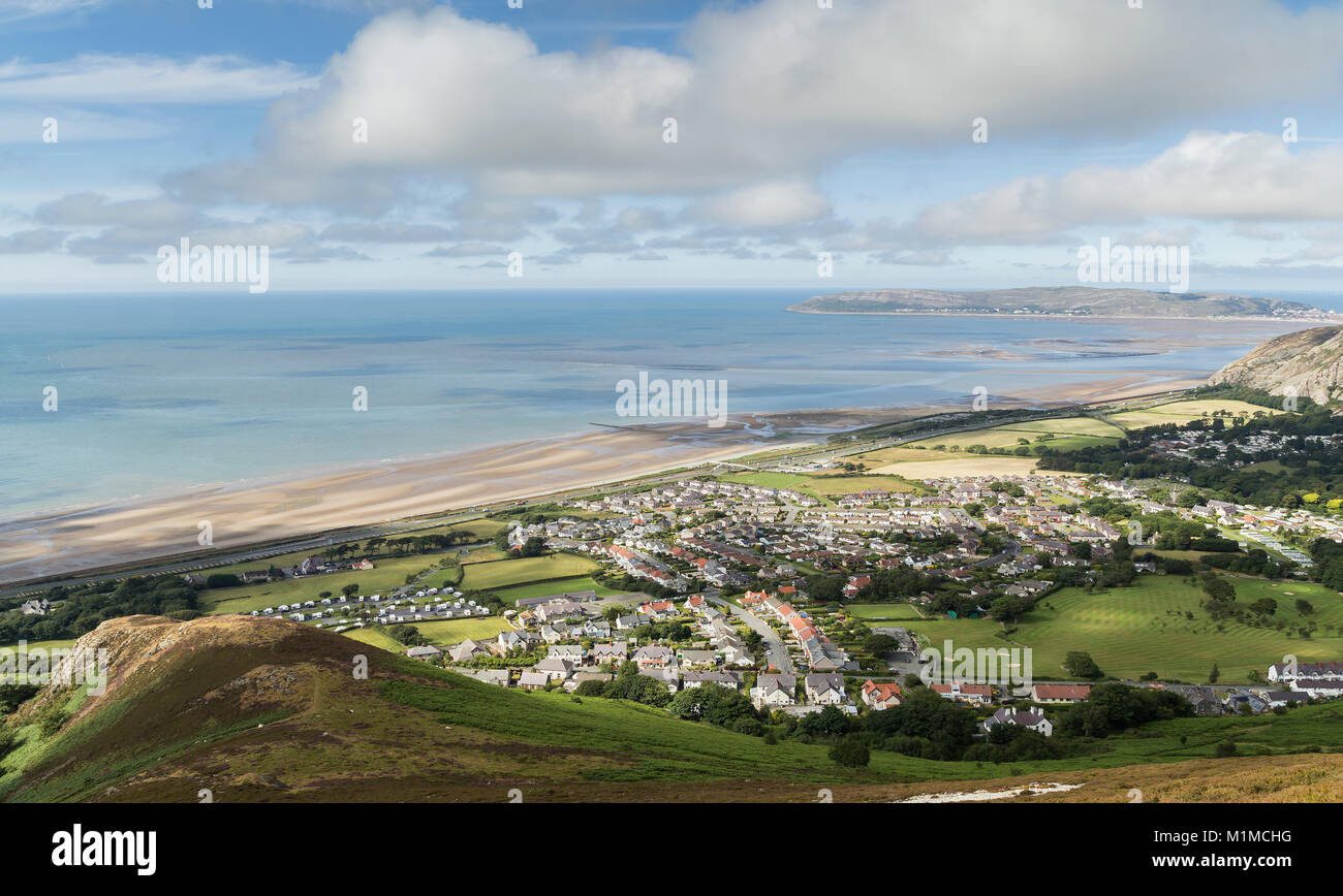 An image shot from above Dwygyfylchi village, Conwy County, North Wales, UK Stock Photo