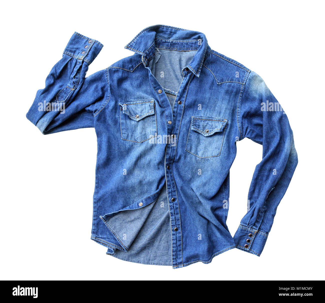 Denim Jacket Close Up Cut Out Stock 