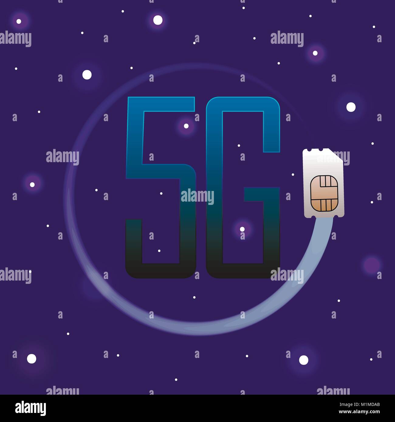 5G Sim Card. Mobile telecommunications technology symbol. Speed data