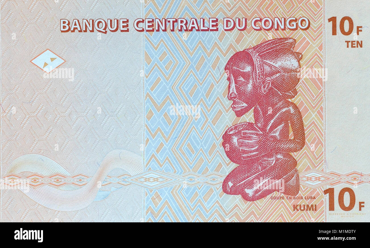 Democratic Republic of Congo Ten 10 Francs Bank Note Stock Photo Alamy
