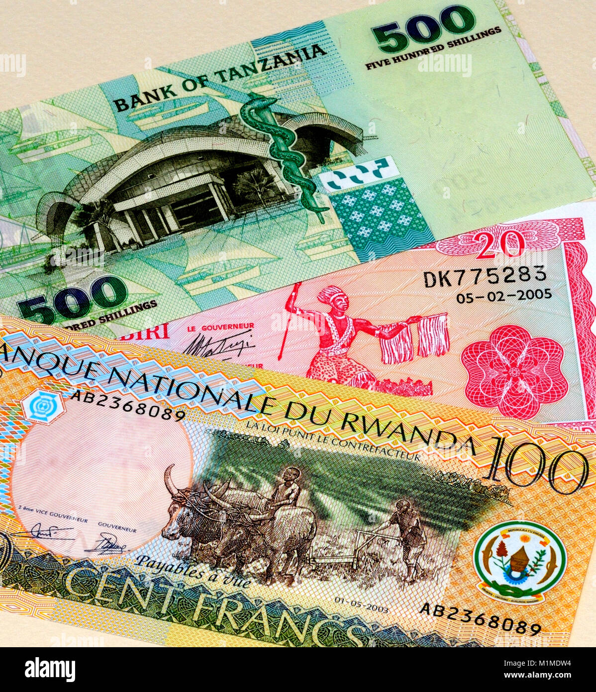 East Africa Currency Bank Notes Stock Photo