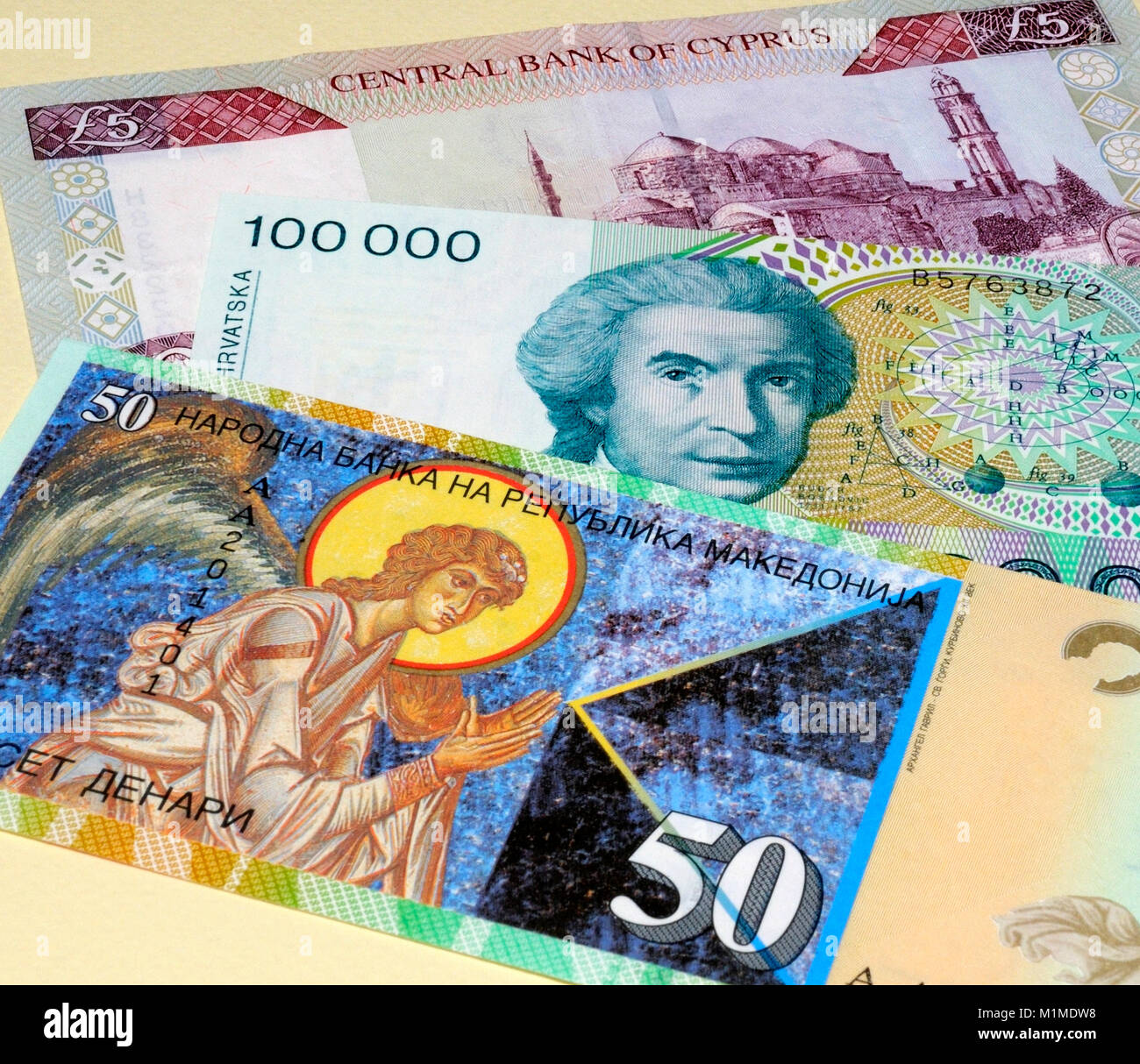 European Currency Bank Notes Stock Photo Alamy