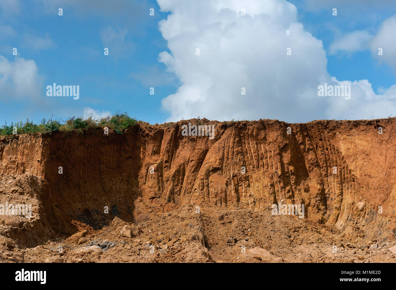 quarry sand, soil disturbance by extraction of minerals Stock Photo