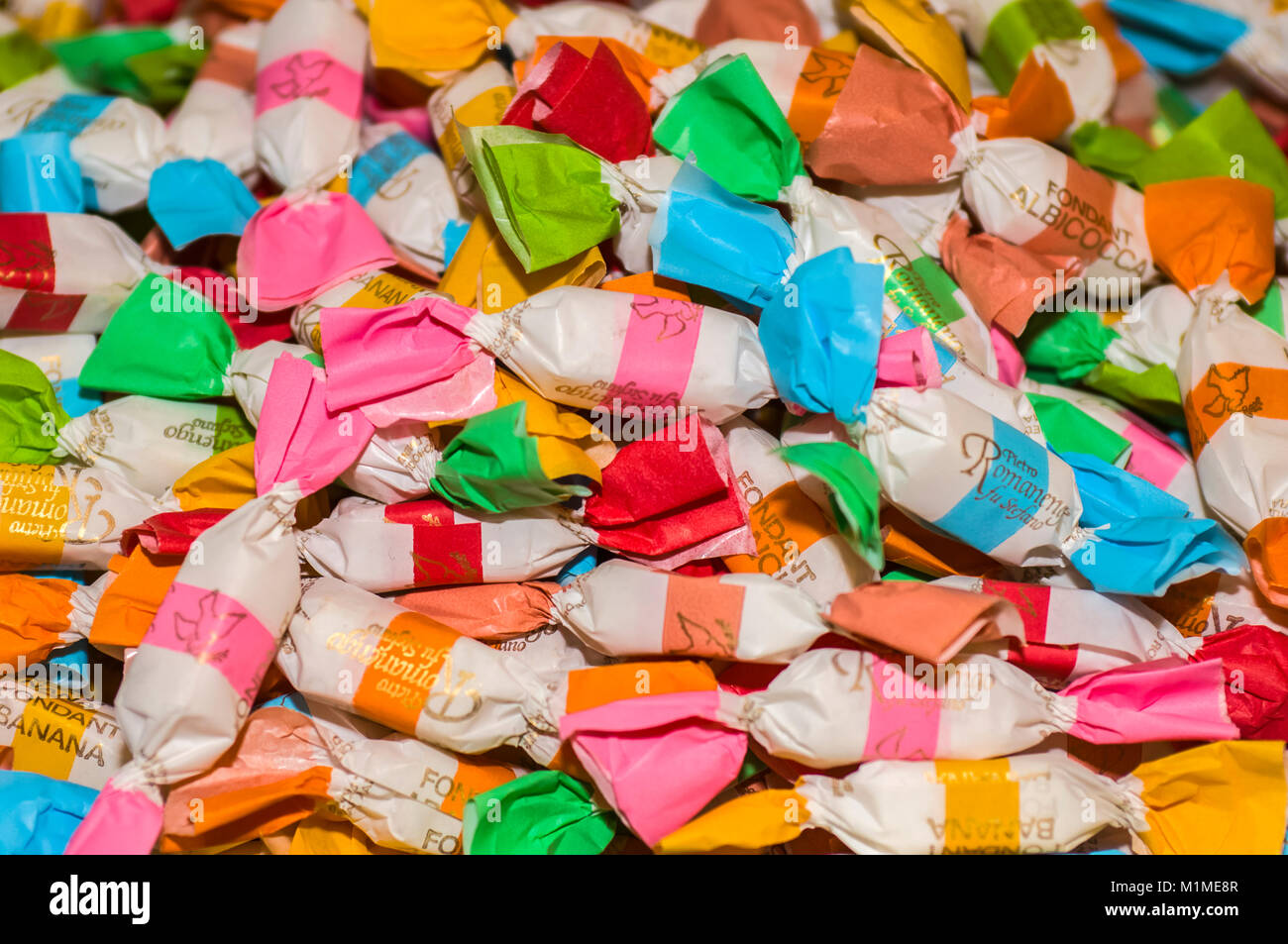 Italy Liguria Genoa candies Fondant Romanengo Stock Photo