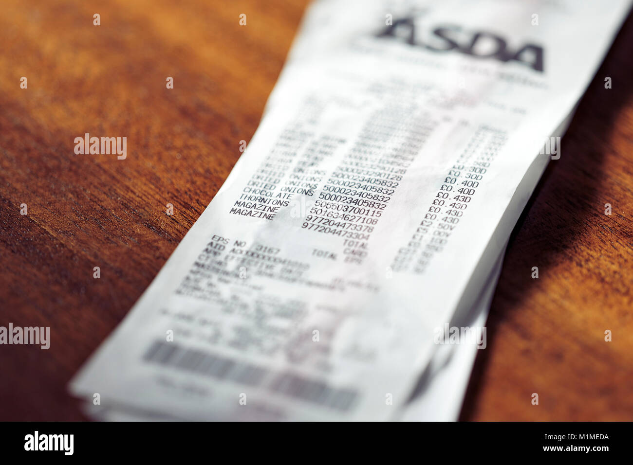 Close up of Till receipts Stock Photo
