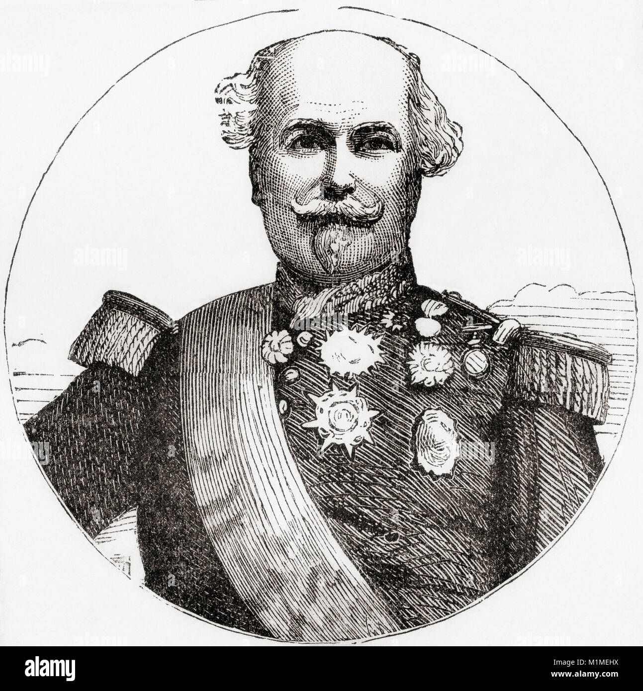 Nicolas Charles Oudinot, 1st Comte Oudinot, 1st Duc de Reggio, 1767 – 1847.  Marshal of France.  From Ward and Lock's Illustrated History of the World, published c.1882. Stock Photo