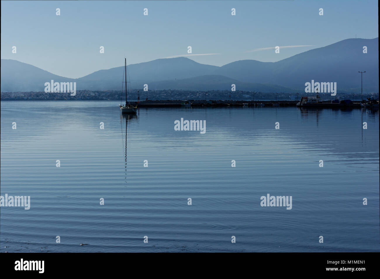 A boat at the blue hour Stock Photo - Alamy
