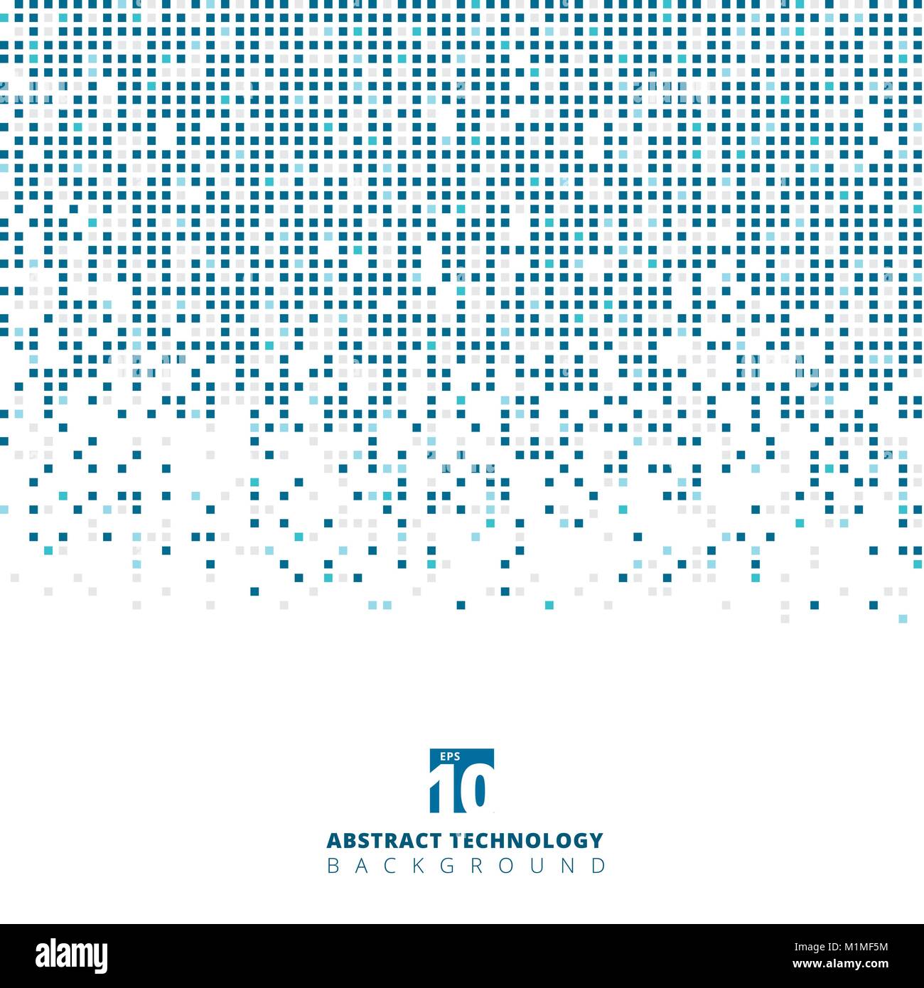 Abstract blue color square geometric with copy space, Technology ...