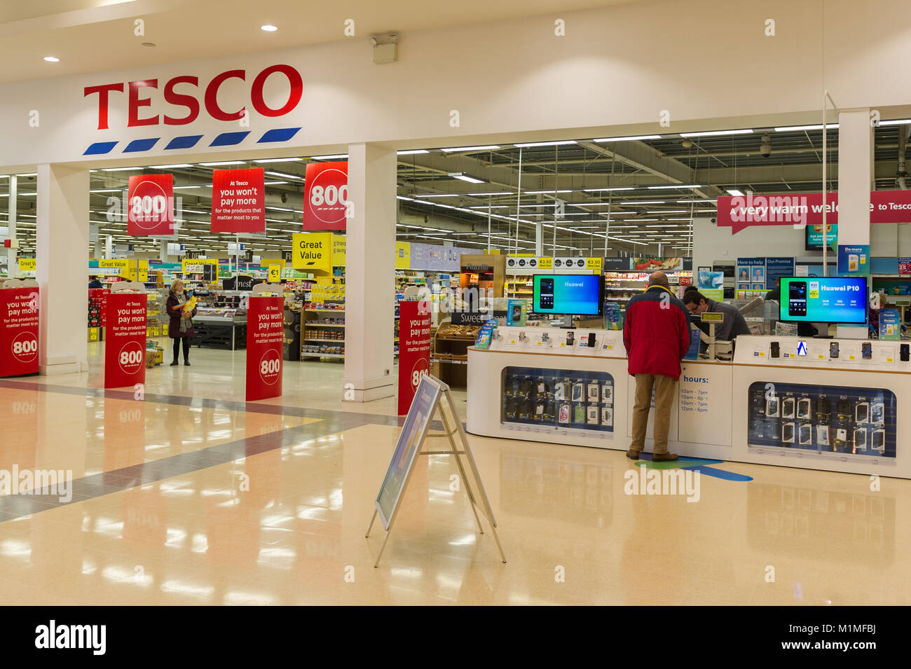 Tesco supermarket in Wilton Shopping Centre, Wilton, Cork, Ireland. Stock Photo