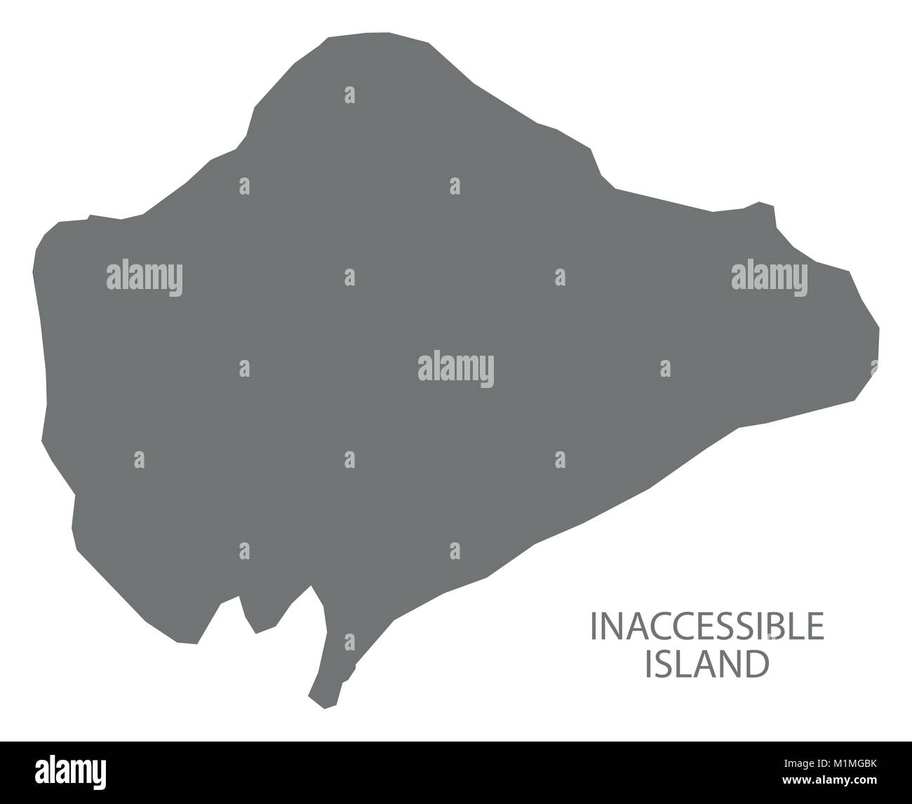 Inaccessible Island map grey illustration silhouette shape Stock Vector ...