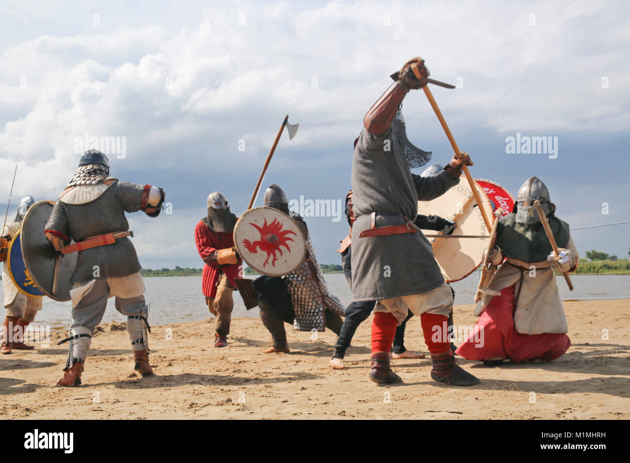 viking battle Stock Photo