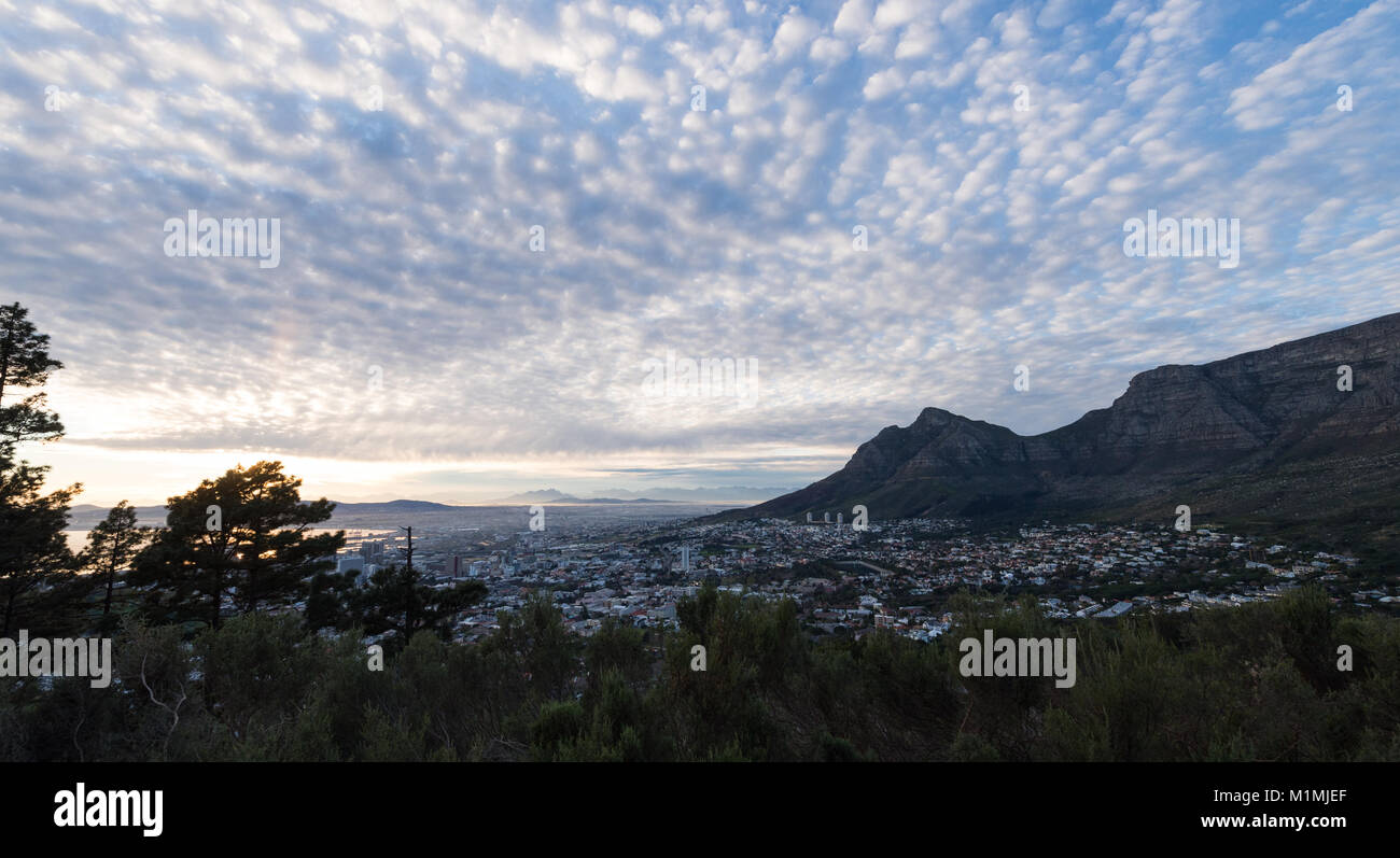 Aerial view of Cape Town from Signal Hill, Western Cape, South Africa Stock Photo