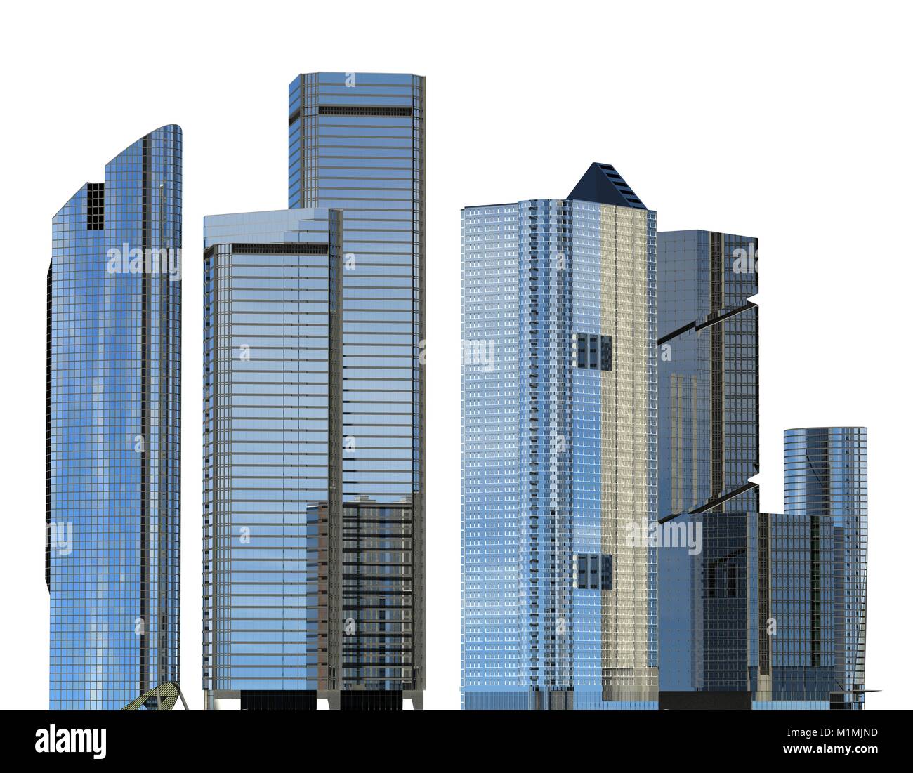 Skyscrapers 3D Illustration isolated on white background Stock Photo ...