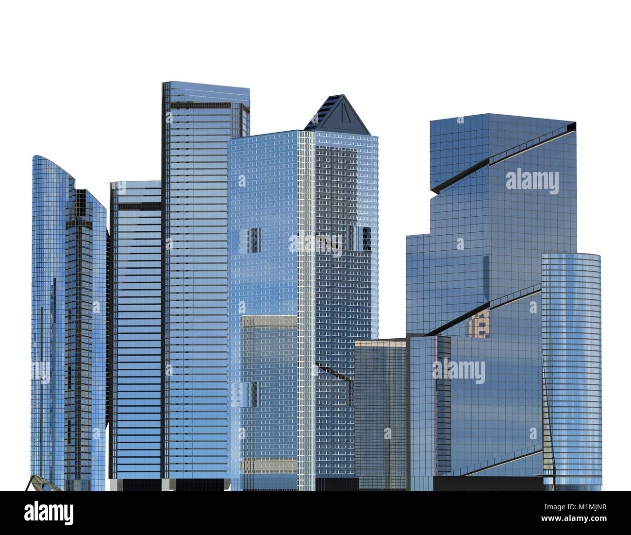 Skyscrapers 3D Illustration isolated on white background Stock Photo ...
