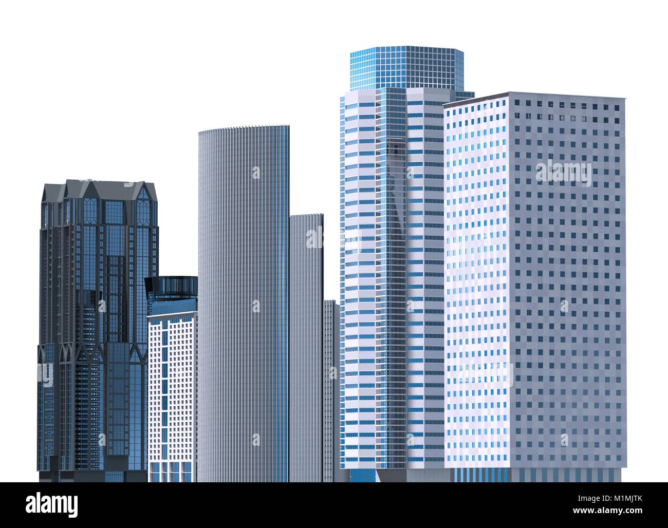 Skyscrapers 3D Illustration isolated on white background Stock Photo ...