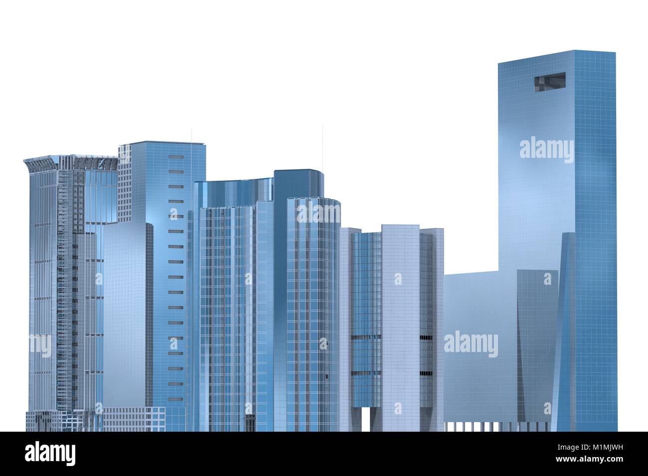 Skyscrapers 3D Illustration isolated on white background Stock Photo ...