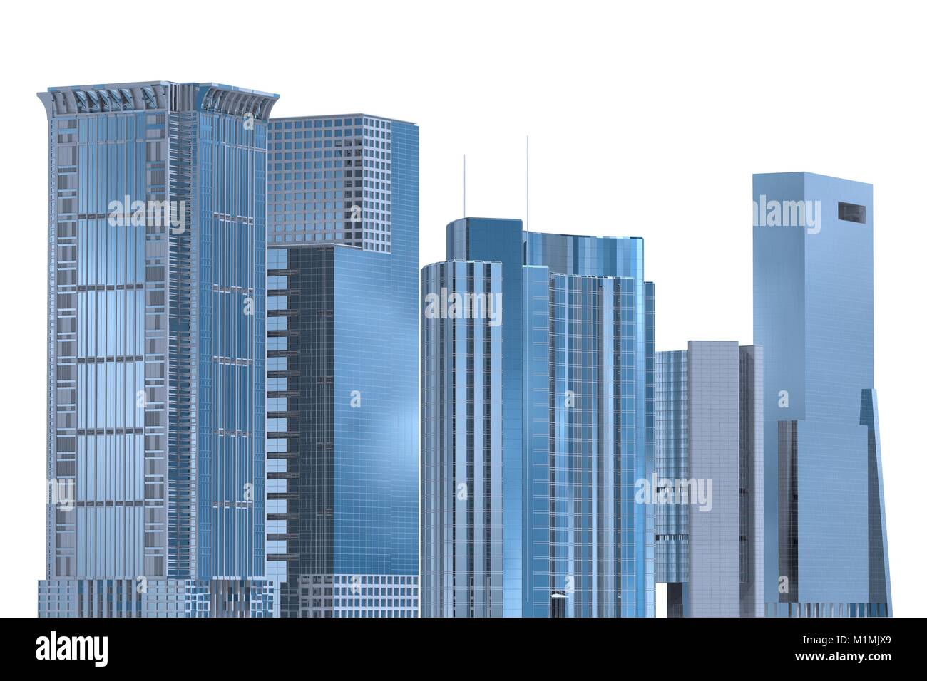 Skyscrapers 3D Illustration isolated on white background Stock Photo ...