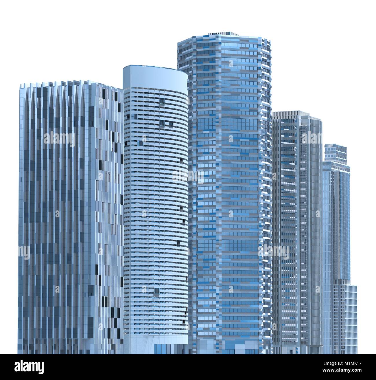 Skyscrapers 3D Illustration isolated on white background Stock Photo ...
