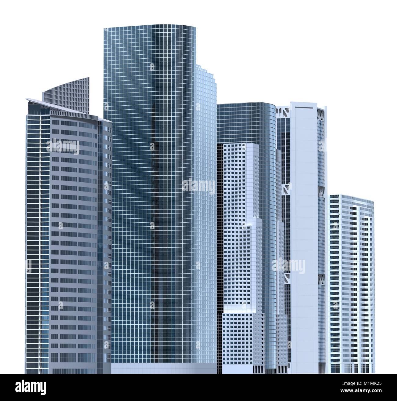Skyscrapers 3D Illustration isolated on white background Stock Photo ...