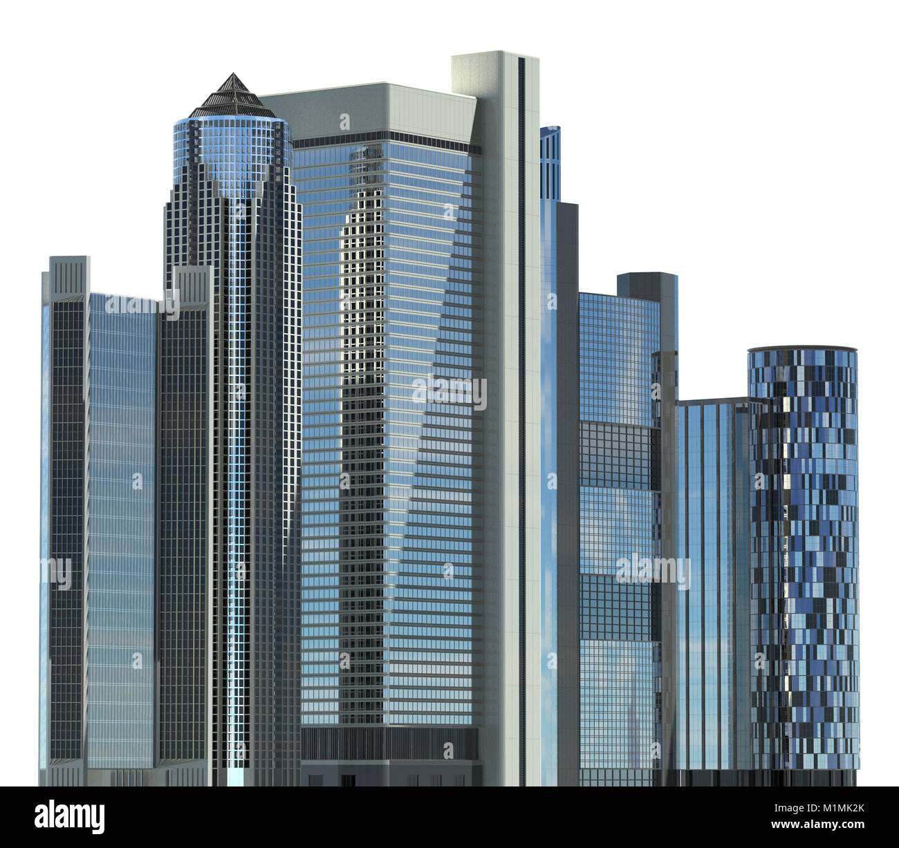 Skyscrapers 3D Illustration isolated on white background Stock Photo ...