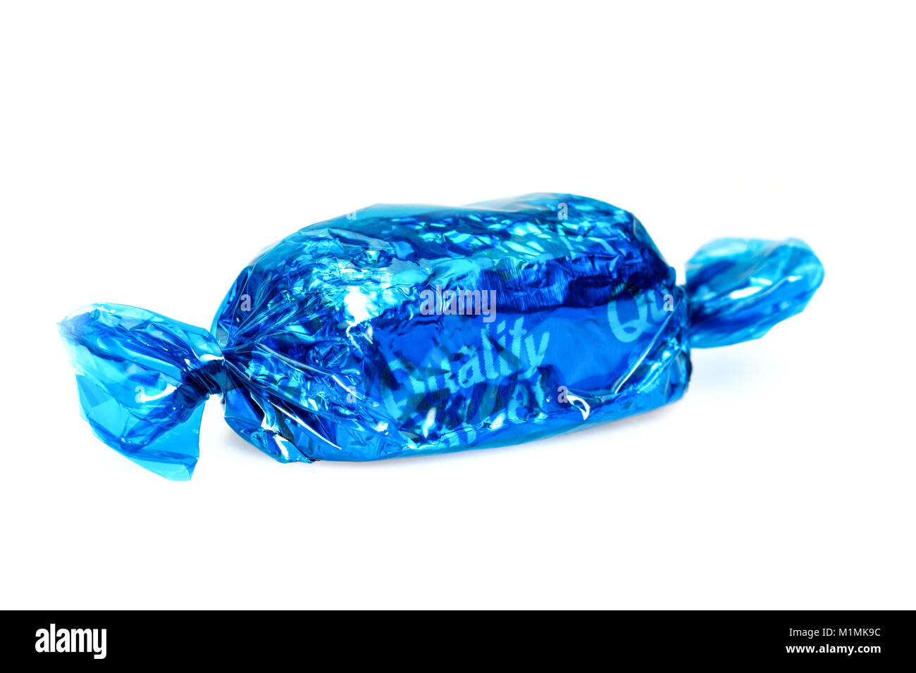 Coconut Eclair Quality Street chocolate on a white background Stock Photo