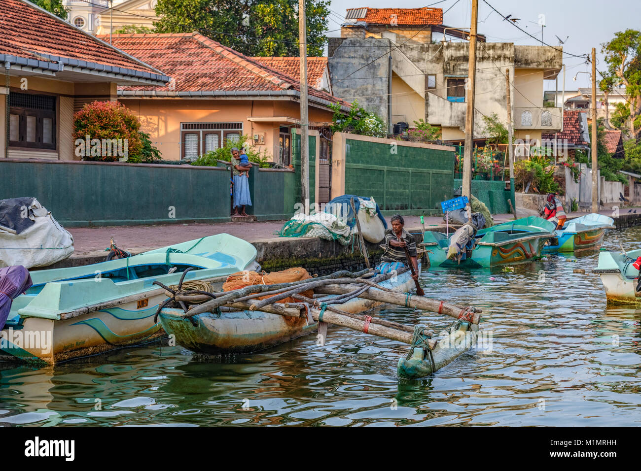 Negombo Lagoon, Dutch Canal, Negombo, Colombo, Western Province, Sri Lanka, Asia Stock Photo