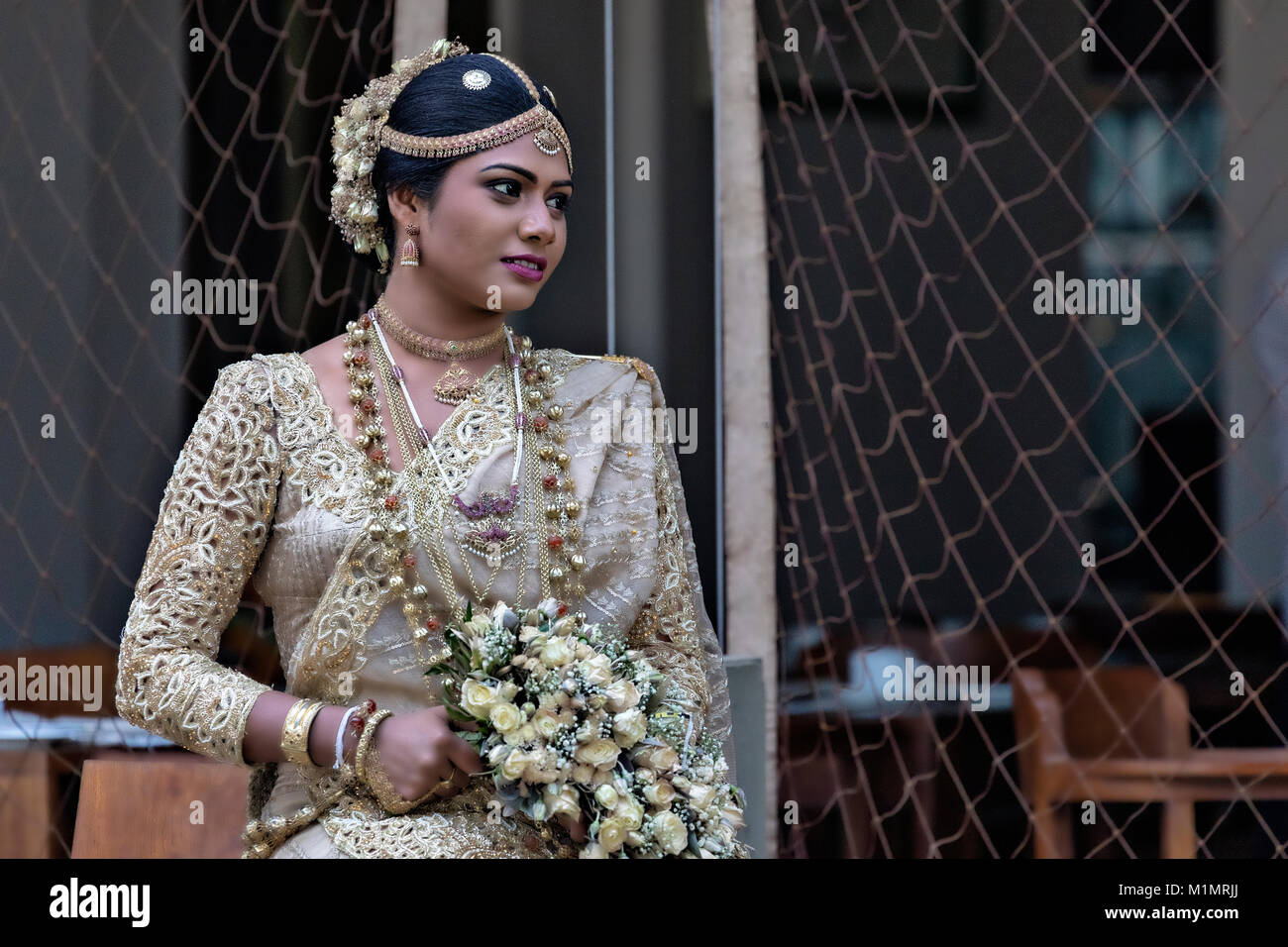 Sri Lankan Bride, Negombo, Colombo, Western Province, Sri Lanka, Asia Stock Photo