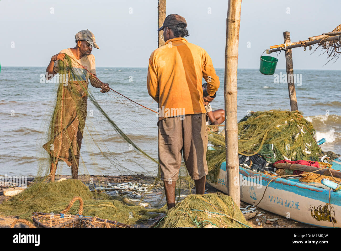 local life in working harbour in Negombo, Colombo, Western Province, Sri Lanka, Asia Stock Photo