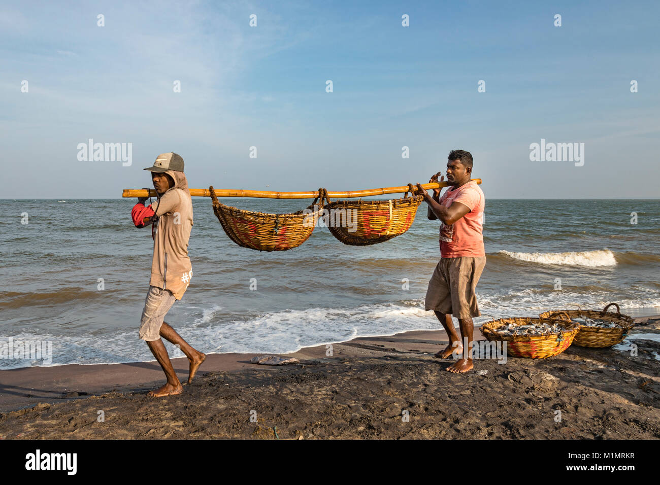 local life in working harbour in Negombo, Colombo, Western Province, Sri Lanka, Asia Stock Photo