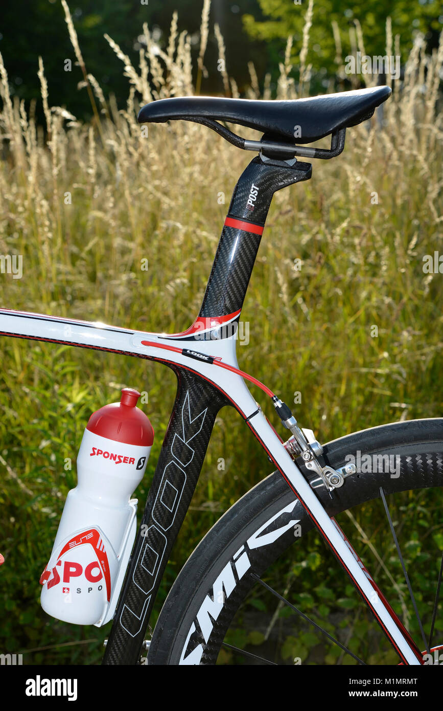 Detail drinking bottle, saddles, professional racing bike, , Detail Trinkflasche, Sattel, professionelles Rennrad, Stock Photo