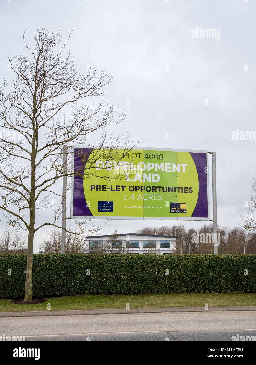 Billboard advertising land for development on the Cambridge Research