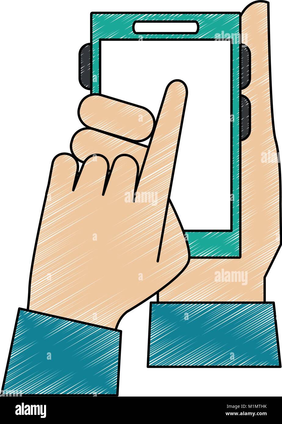 Hand with smartphone Stock Vector Image & Art - Alamy