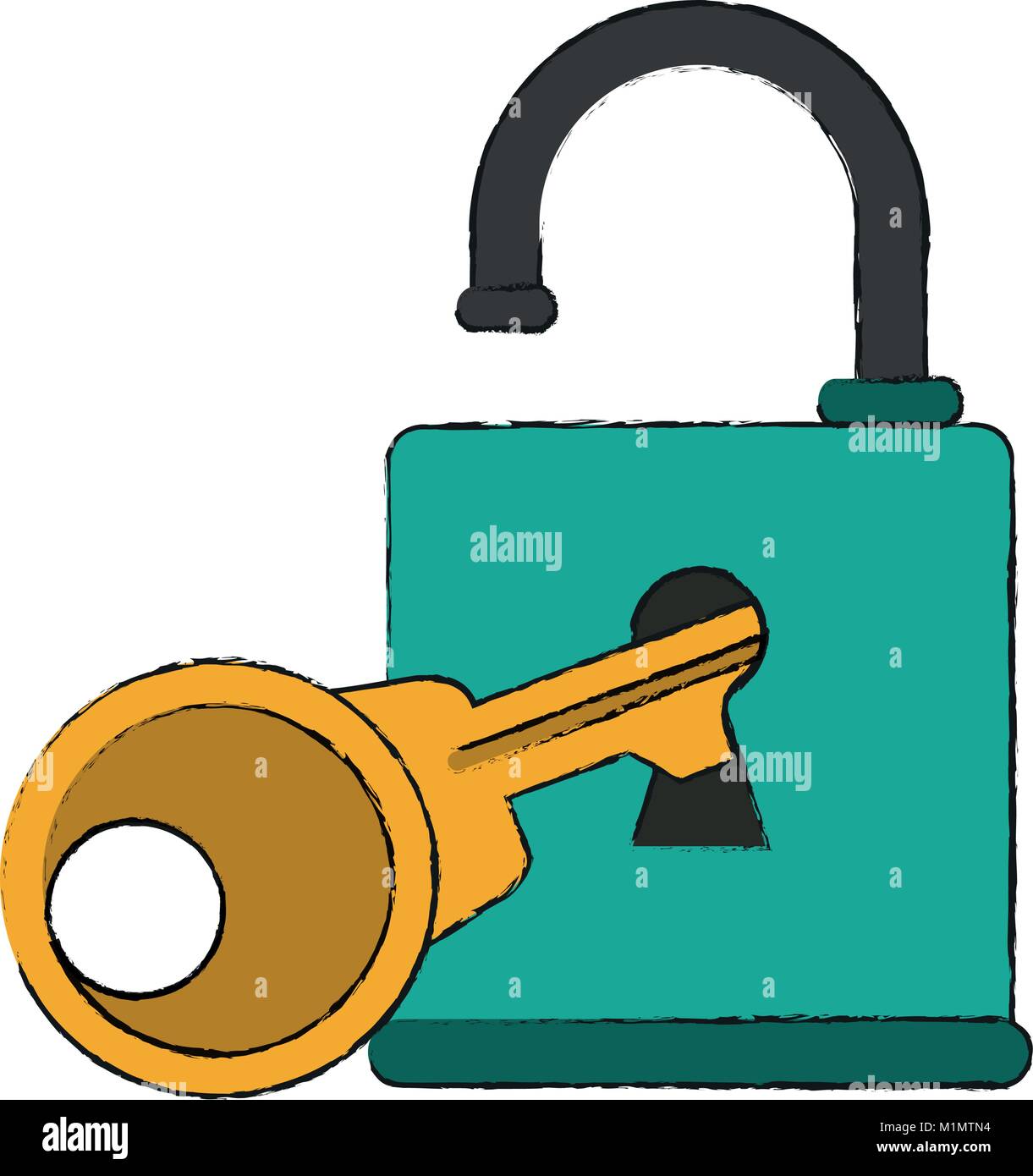 Padlock and key Stock Vector Image & Art - Alamy