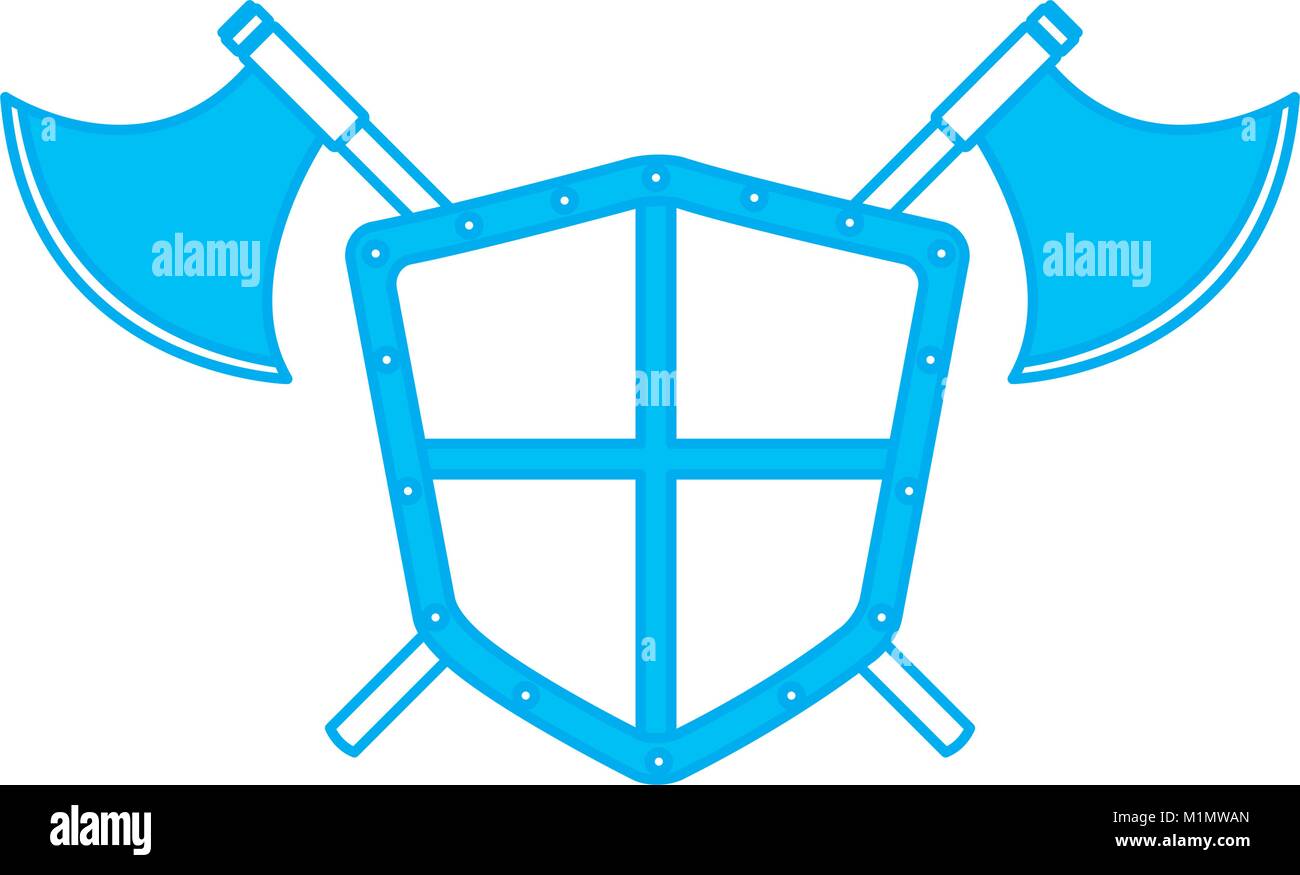 Metallic warrior shield with axes Stock Vector Image &amp; Art - Alamy