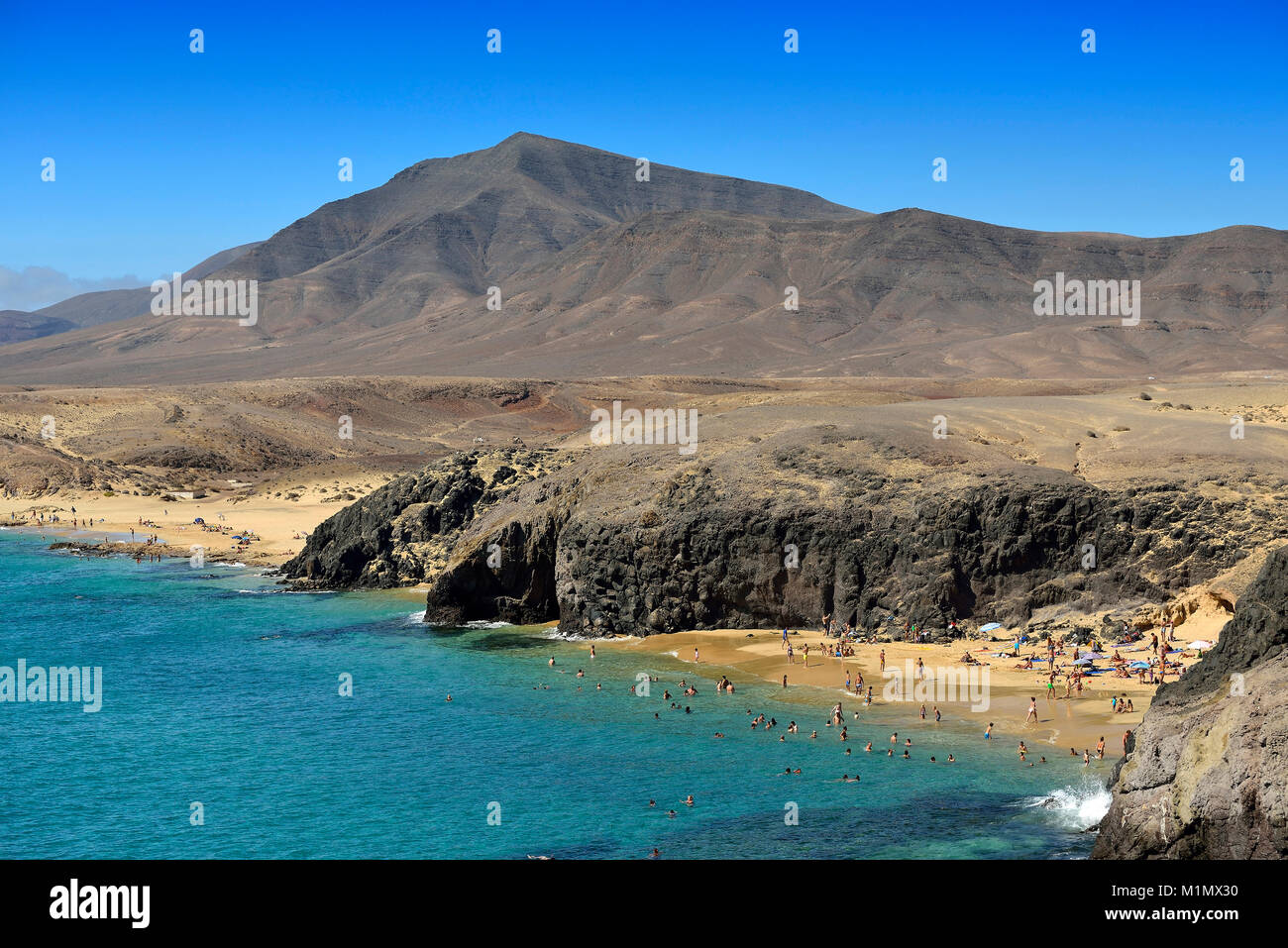 Operating on the Playas de Papagayo Papagayo beaches or bathing in the natural park of the Monumento Natural de Los Ajaches Natural Reserve and are co Stock Photo