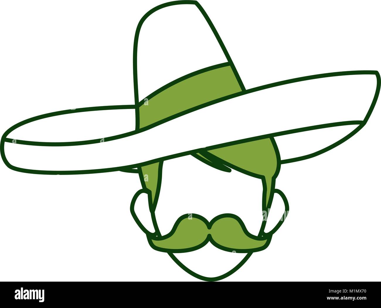 Mexican with hat and mustache Stock Vector Image & Art - Alamy