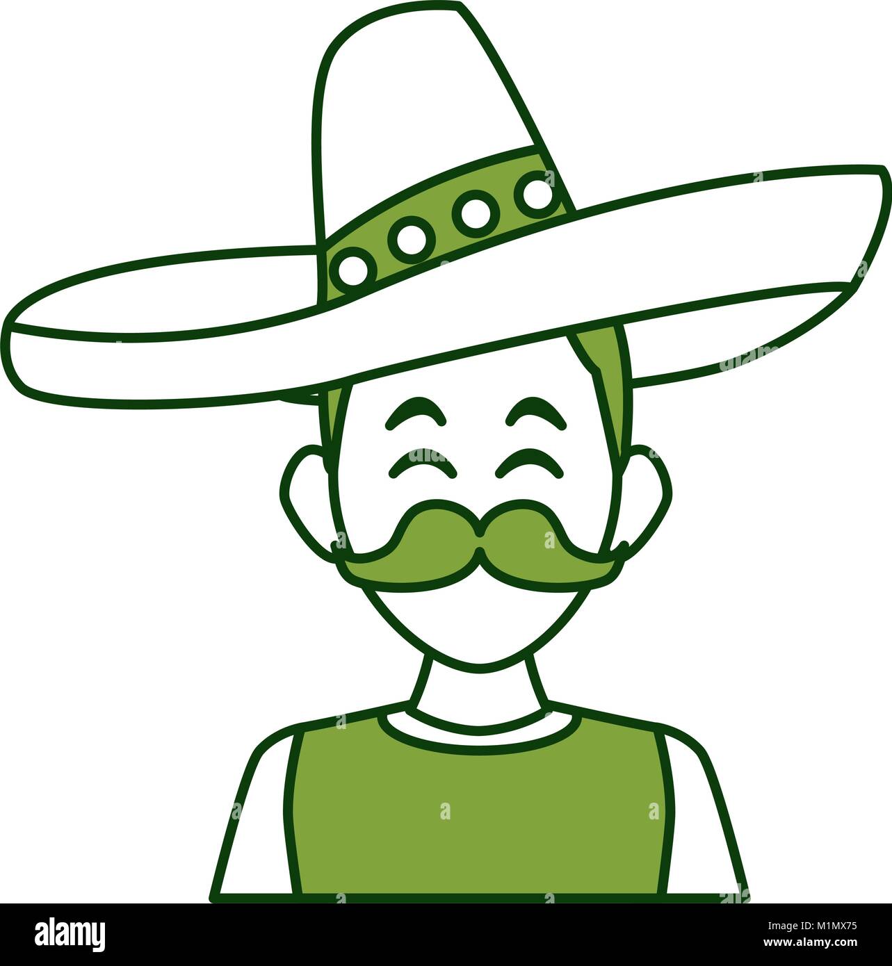 Mexican with hat and mustache Stock Vector Image & Art - Alamy