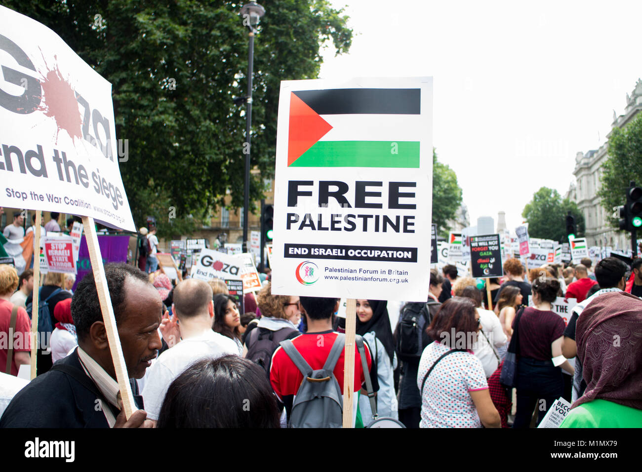 Gaza Demonstration - Free Palestine March Stock Photo