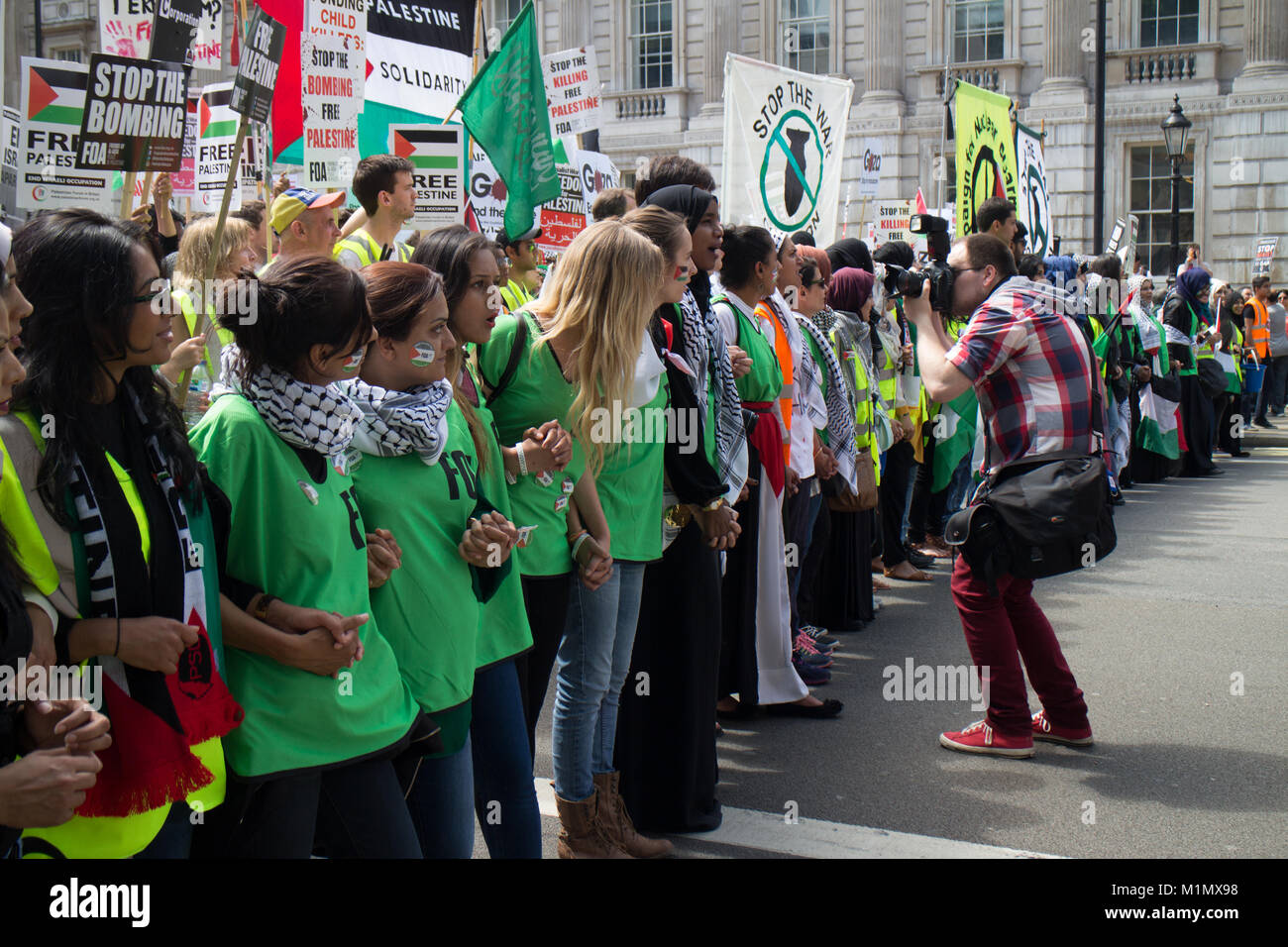 Starting line, Free Gaza Demo Stock Photo