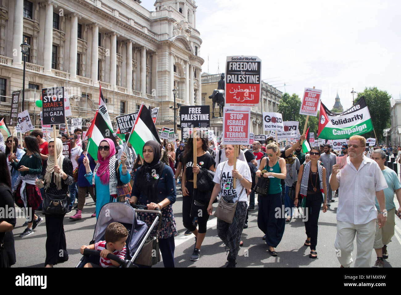 Gaza Demonstration - Free Palestine March Stock Photo