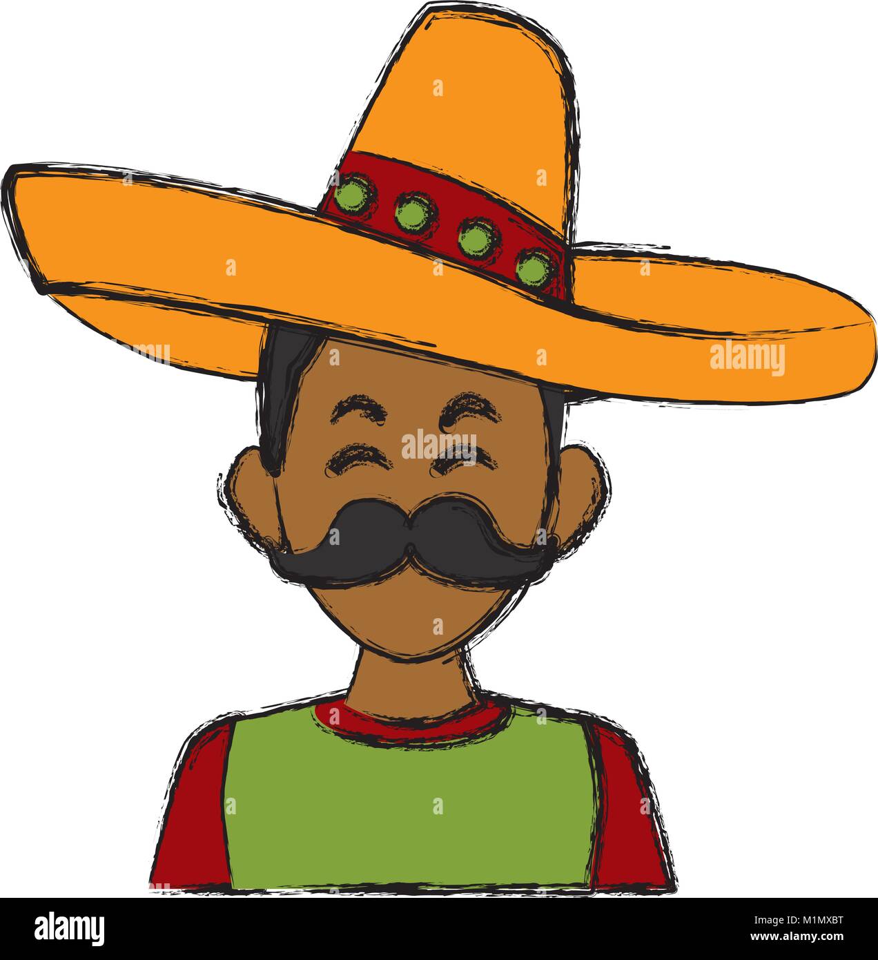 Mexican with hat and mustache Stock Vector Image & Art - Alamy