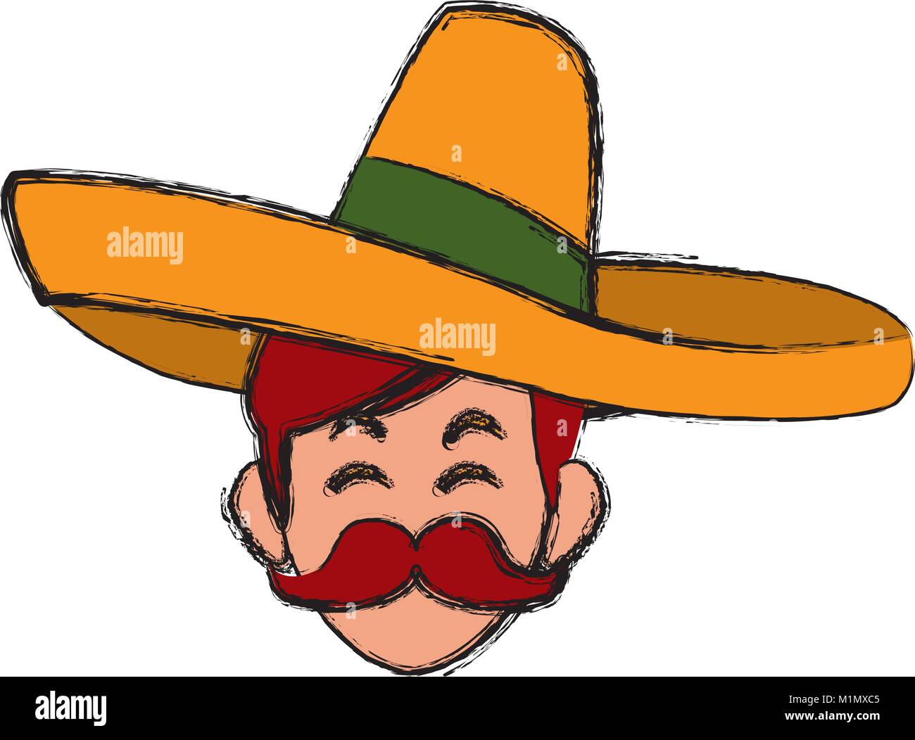 Mexican with hat and mustache Stock Vector Image & Art - Alamy