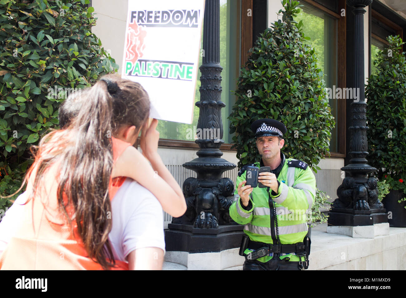 Gaza demonstration -  Free Palestine Demo - UK Stock Photo