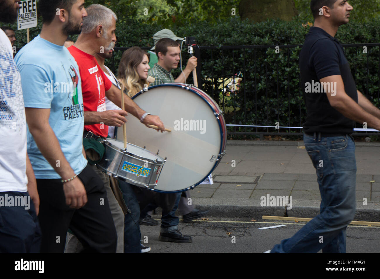 Gaza demonstration -  Free Palestine Demo - UK Stock Photo